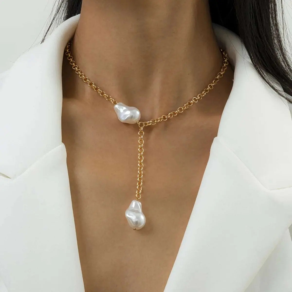 Big Pearl Choker Necklace - Elegant Wedding Jewelry for Women