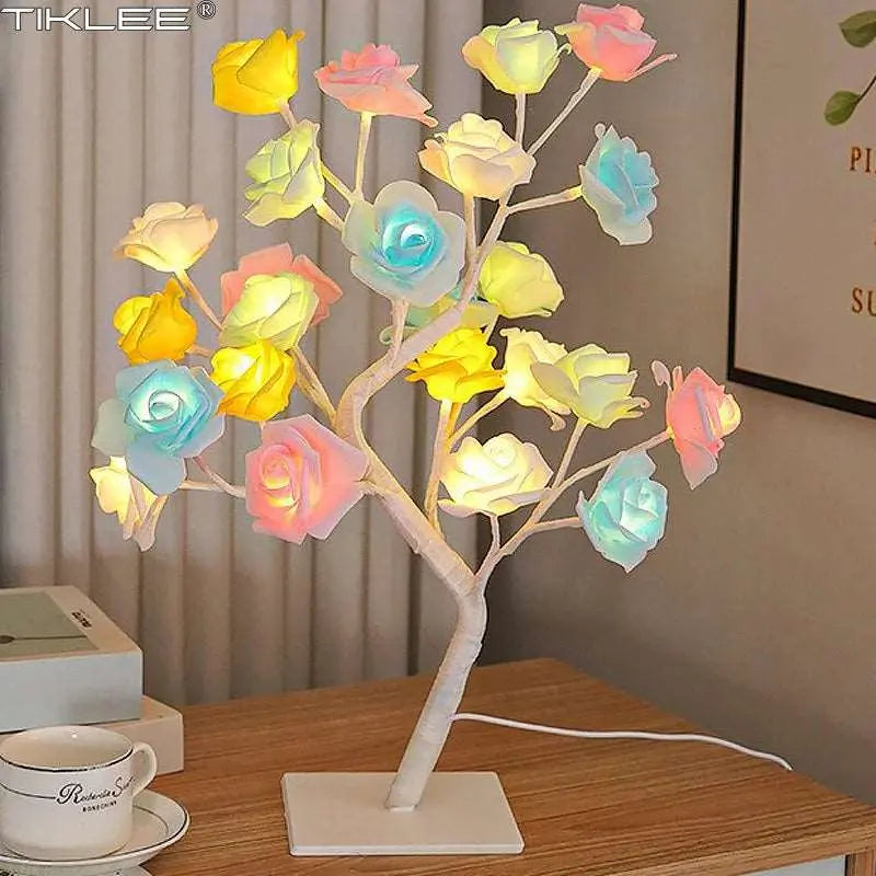 Desk Lamp Flower Tree with 24 Rose Heads