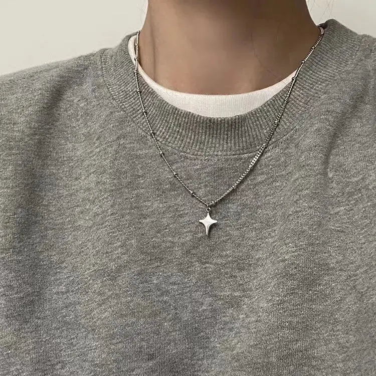 Simple Star Hollow Choker Necklace - Trendy Pendant Chain for Men & Women