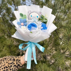 Kawaii Hello Kitty Cat Plush Dolls With Artificial Flowers Creative Bouquet. Perfect for Christmas, Valentine's Day, Birthdays, and Graduation Gifts.